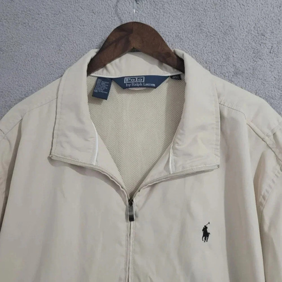 EUC Polo‎ Ralph Lauren Beige Windbreaker Men's Jacket XXL Polyester 4CT - Picture 6 of 9